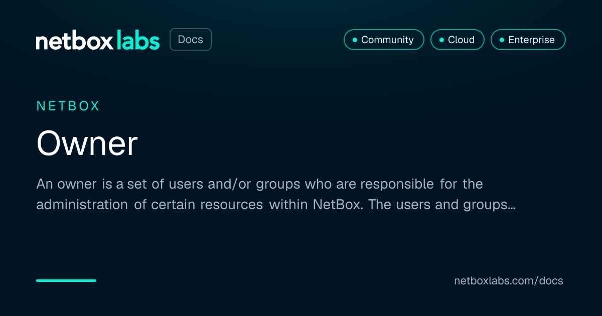 Owner | NetBox Labs Docs