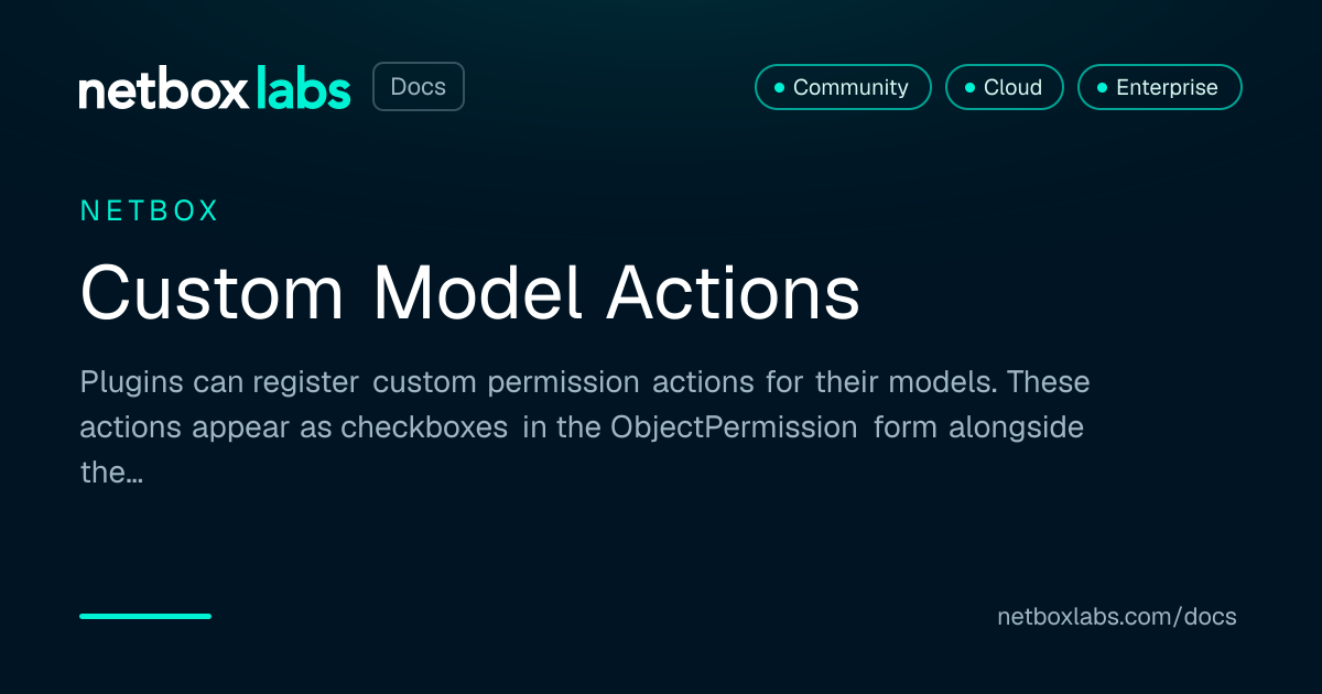 Custom Model Actions | NetBox Labs Docs