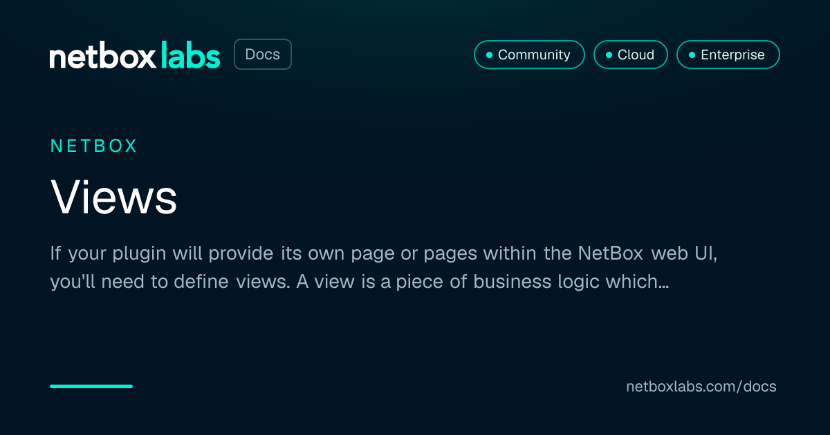 Views | NetBox Labs Docs