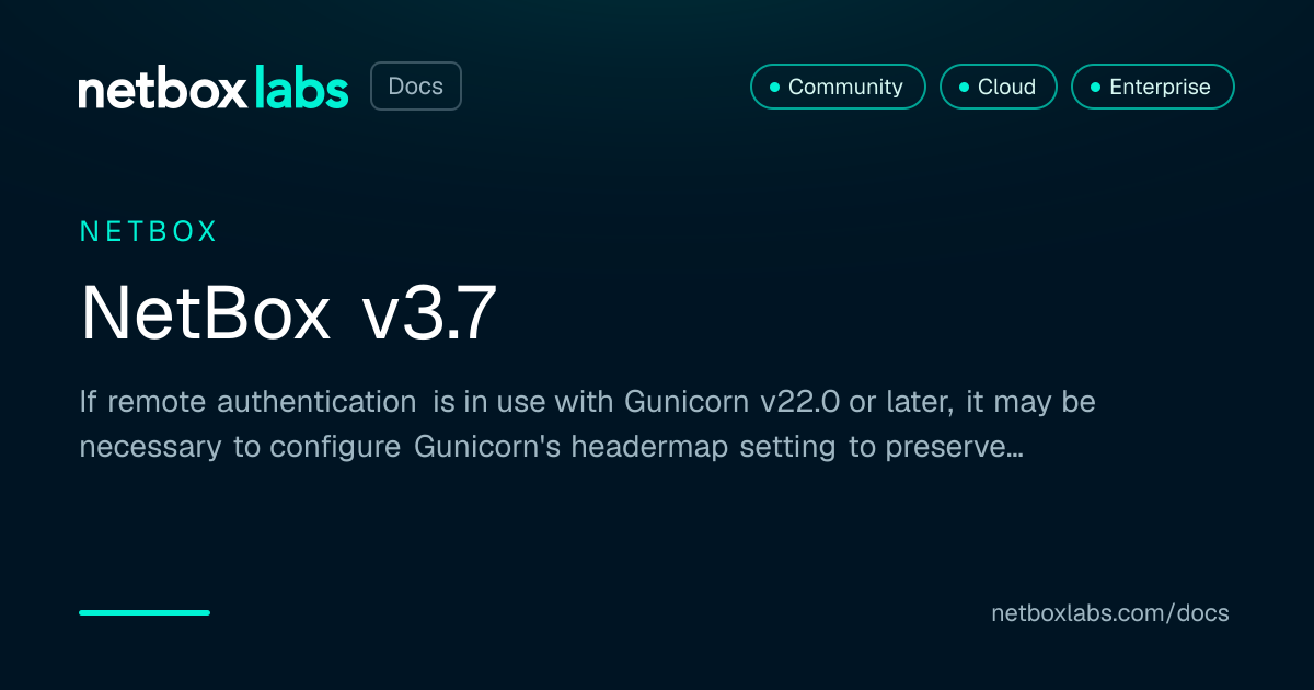 NetBox v3.7 | NetBox Labs Docs