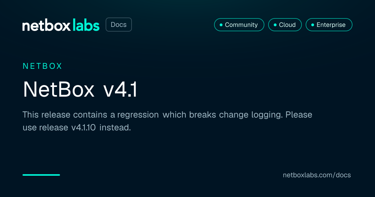 NetBox v4.1 | NetBox Labs Docs