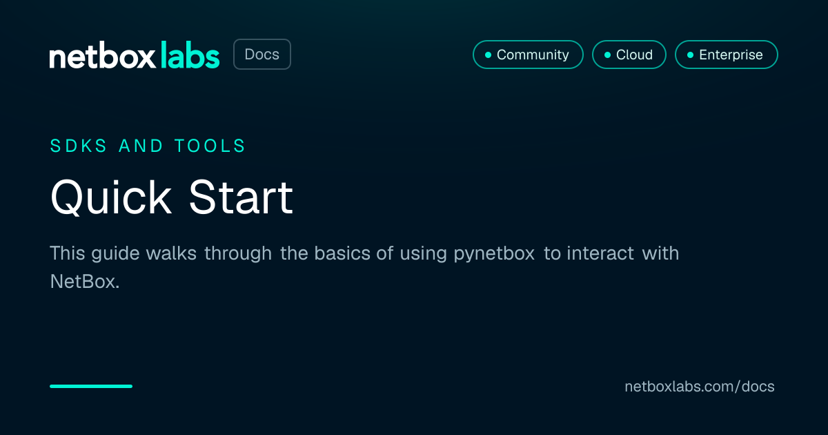 Quick Start | NetBox Labs Docs