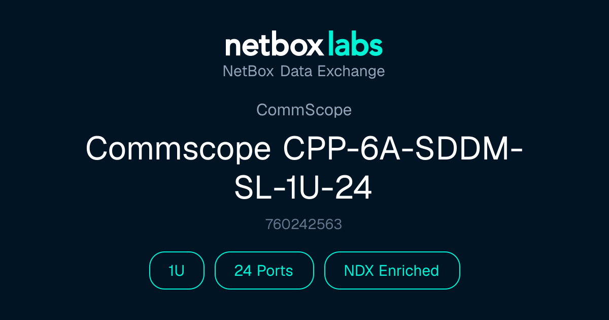 Commscope CPP-6A-SDDM-SL-1U-24 | NetBox Data Exchange
