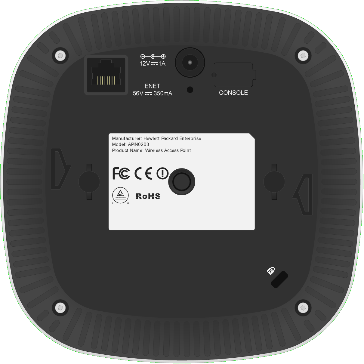 HPE Aruba AP-207 rear view