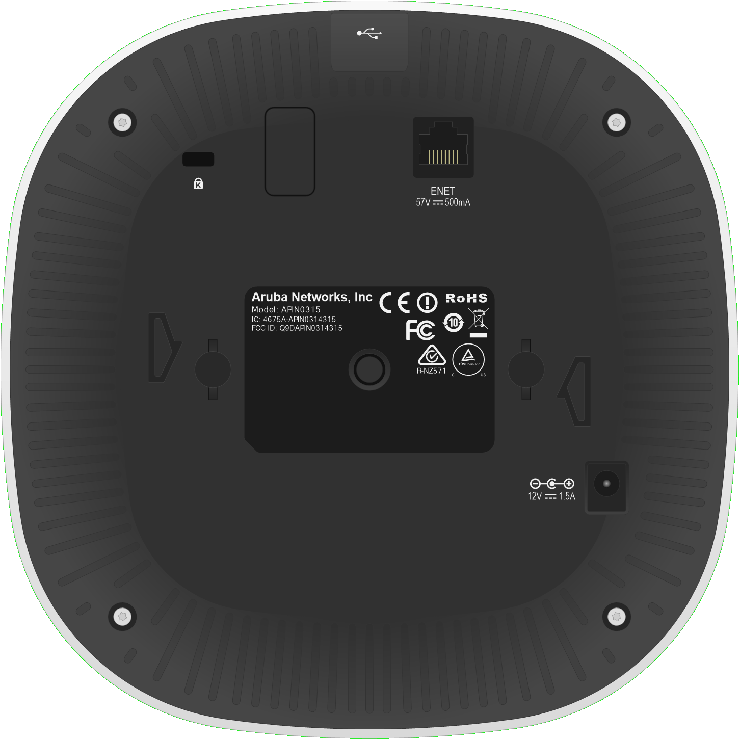 HPE Aruba AP-315 rear view