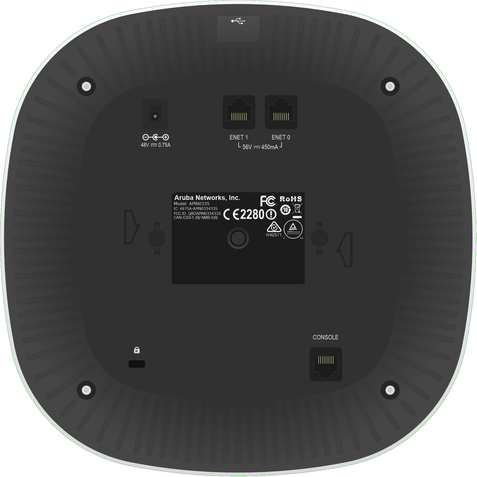 HPE Aruba AP-335 rear view