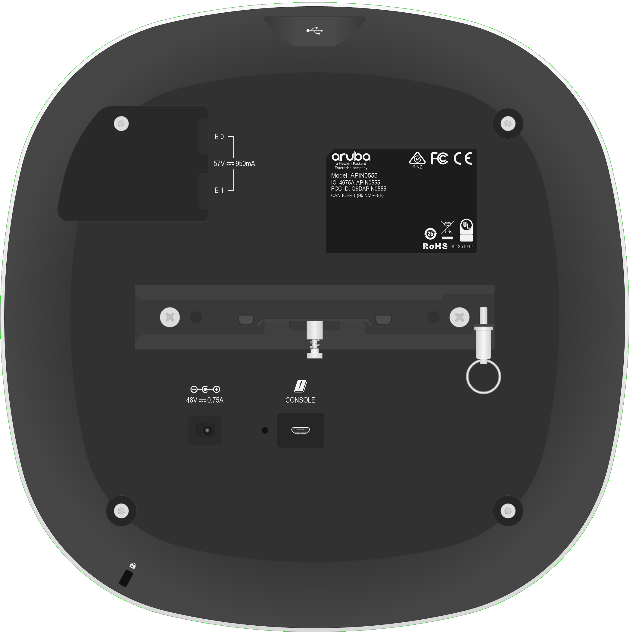 HPE Aruba AP-555 rear view