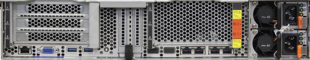 Lenovo System x3650 M5 rear view
