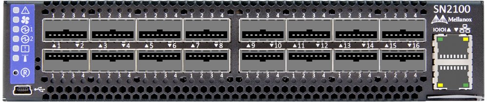 Mellanox SN2100 front view