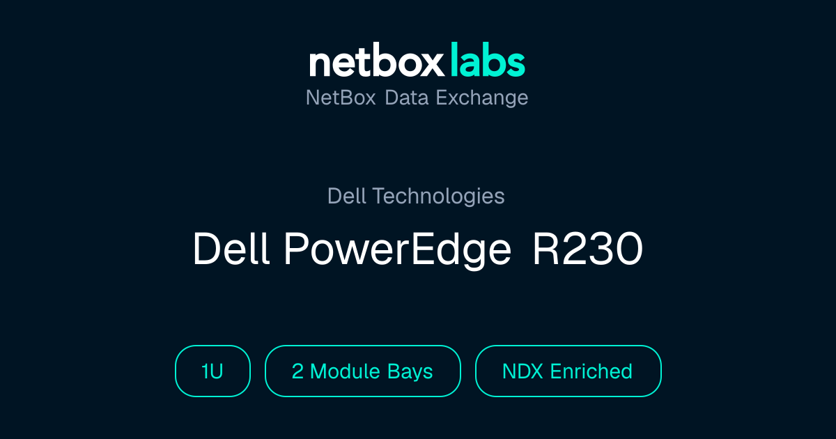 Dell PowerEdge R230 | NetBox Data Exchange