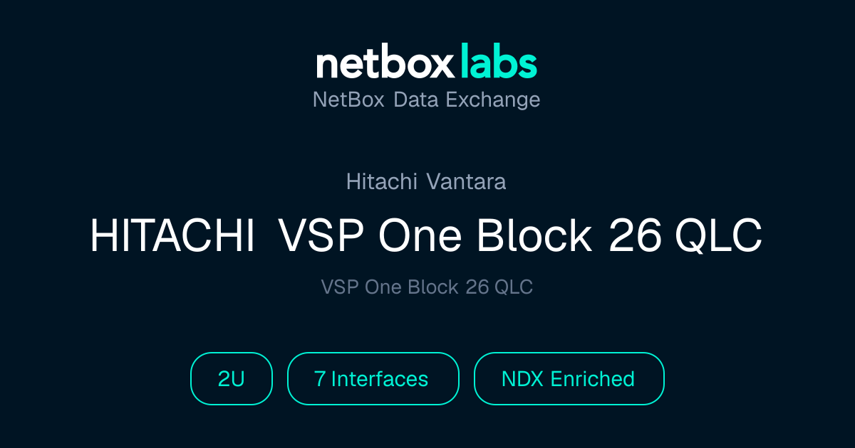 HITACHI VSP One Block 26 QLC | NetBox Data Exchange