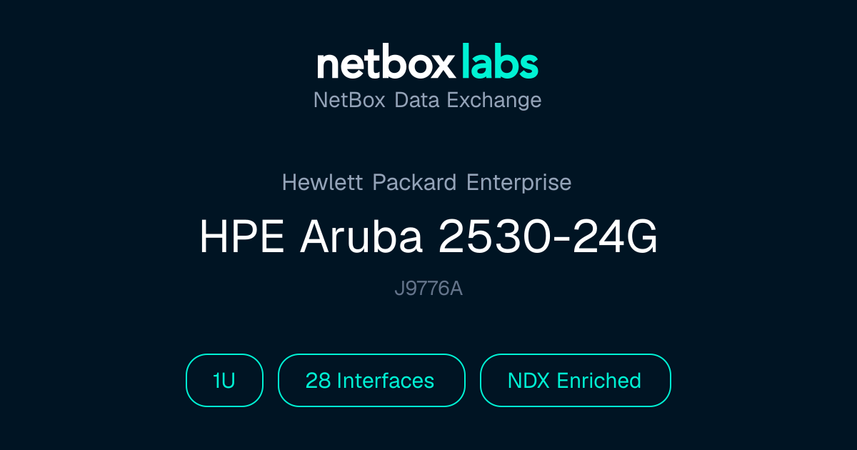 HPE Aruba 2530-24G | NetBox Data Exchange