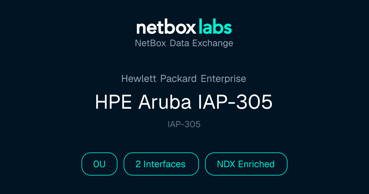 HPE Aruba IAP-305 | NetBox Data Exchange