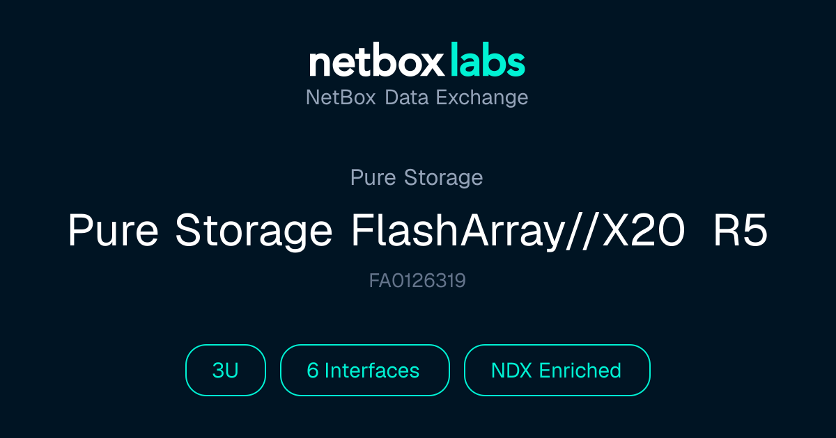 Pure Storage FlashArray//X20 R5 | NetBox Data Exchange