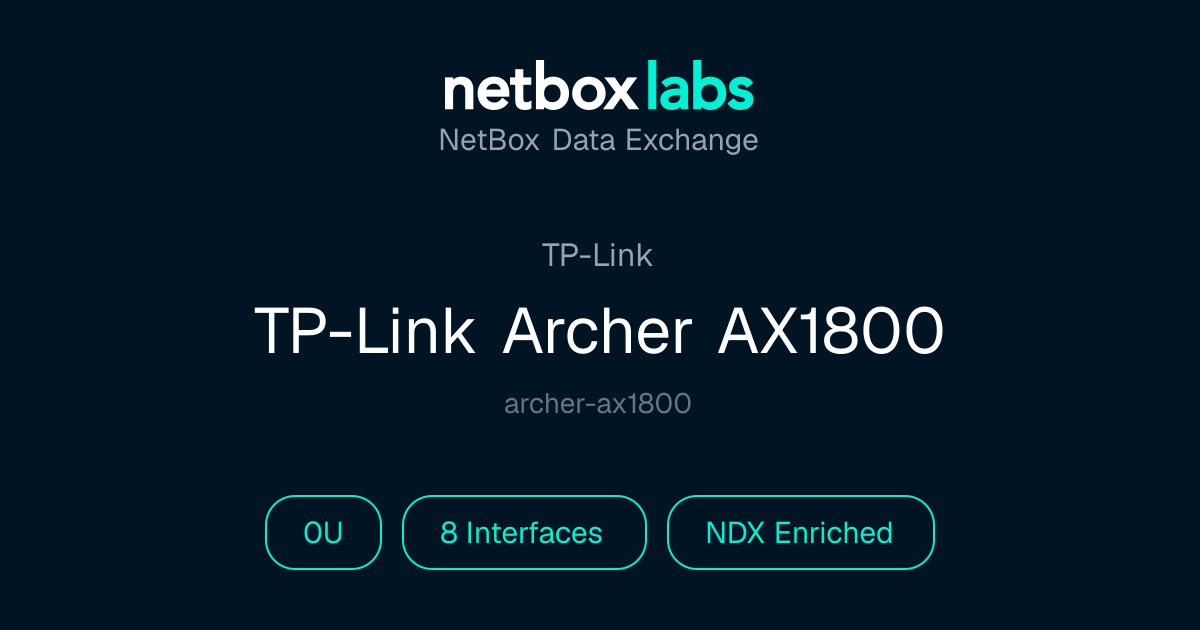 TP-Link Archer AX1800 | NetBox Data Exchange