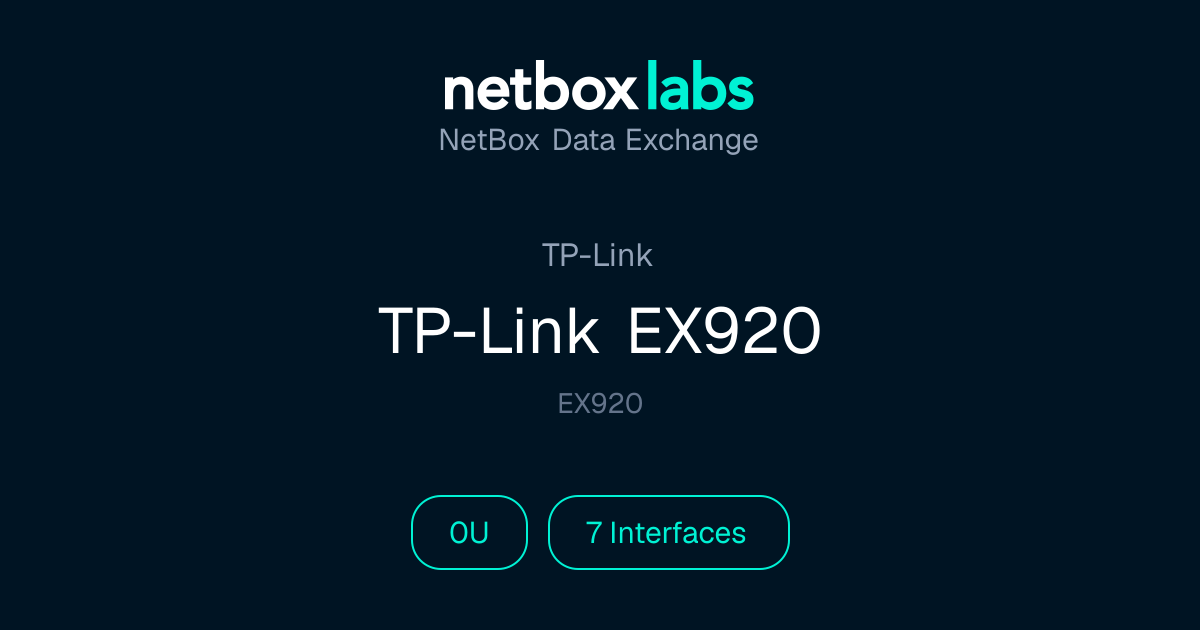 TP-Link EX920 | NetBox Data Exchange